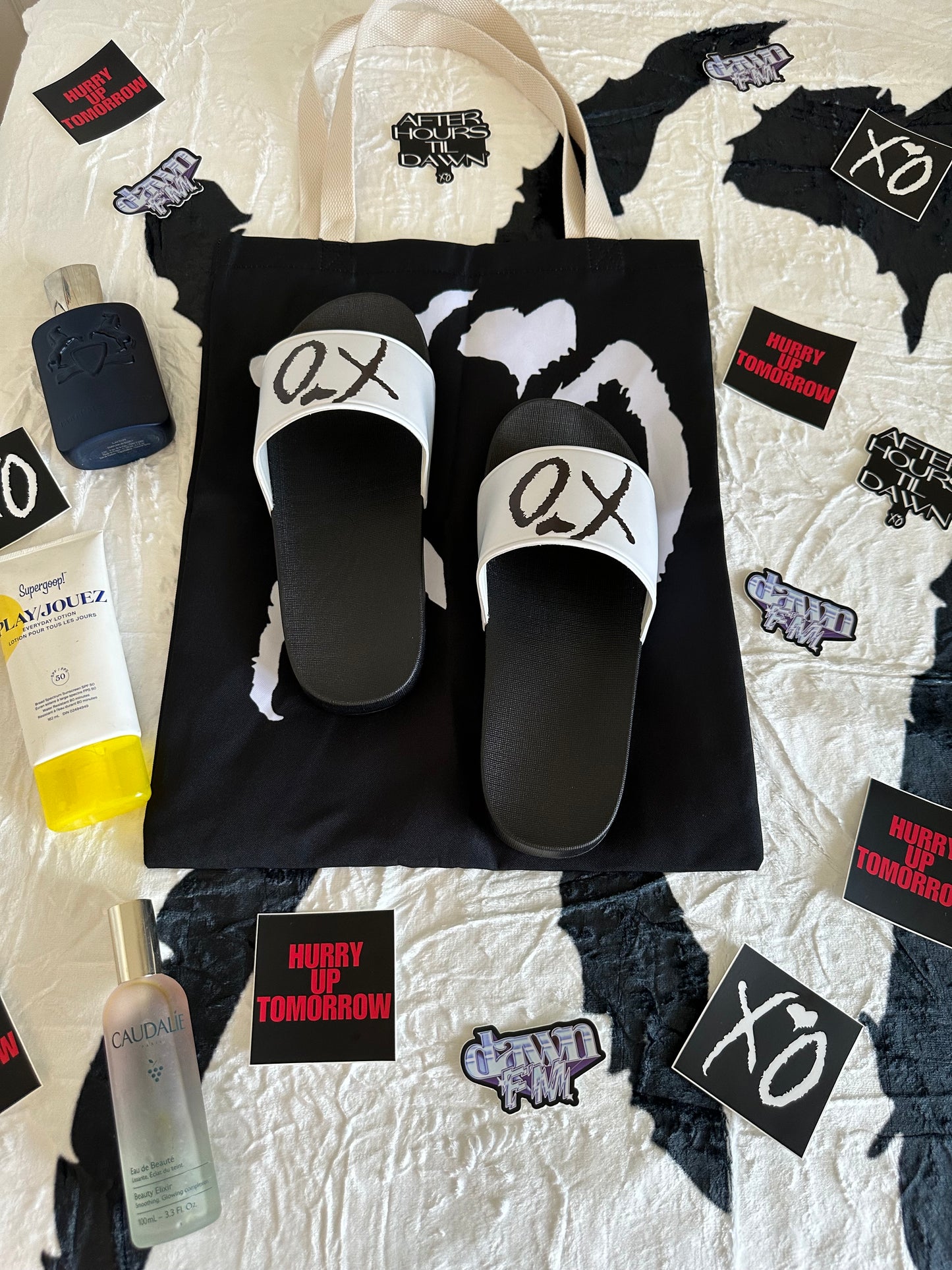 The Weeknd XO Slippers White